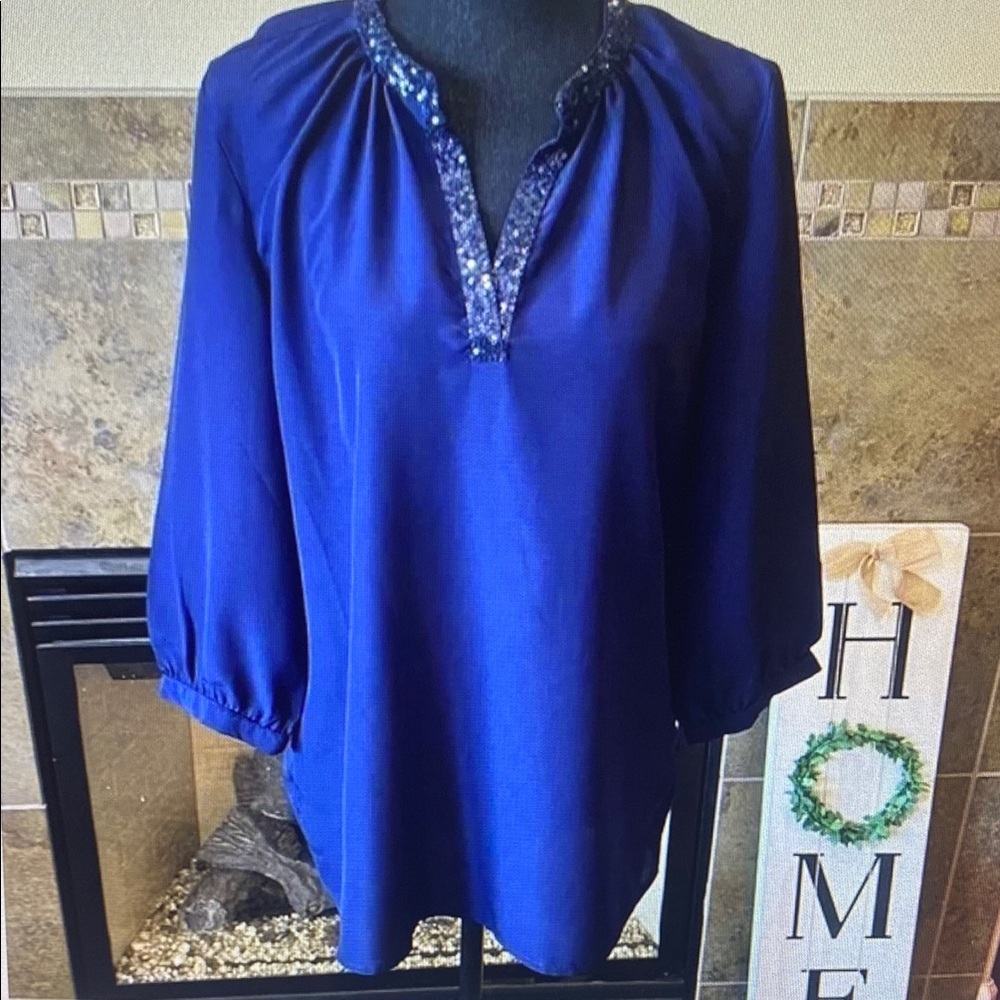 Elegant Blue Women's Blouse